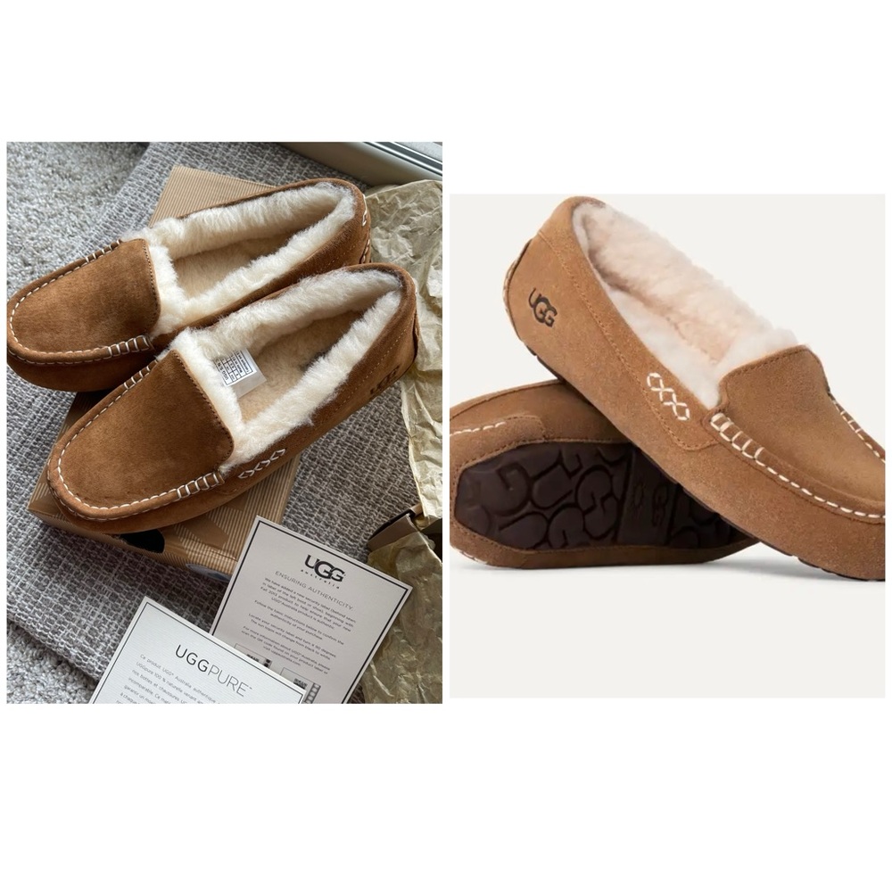 UGG Women’s Ansley Chestnut Brown Suede Slippers New With Tags Suede